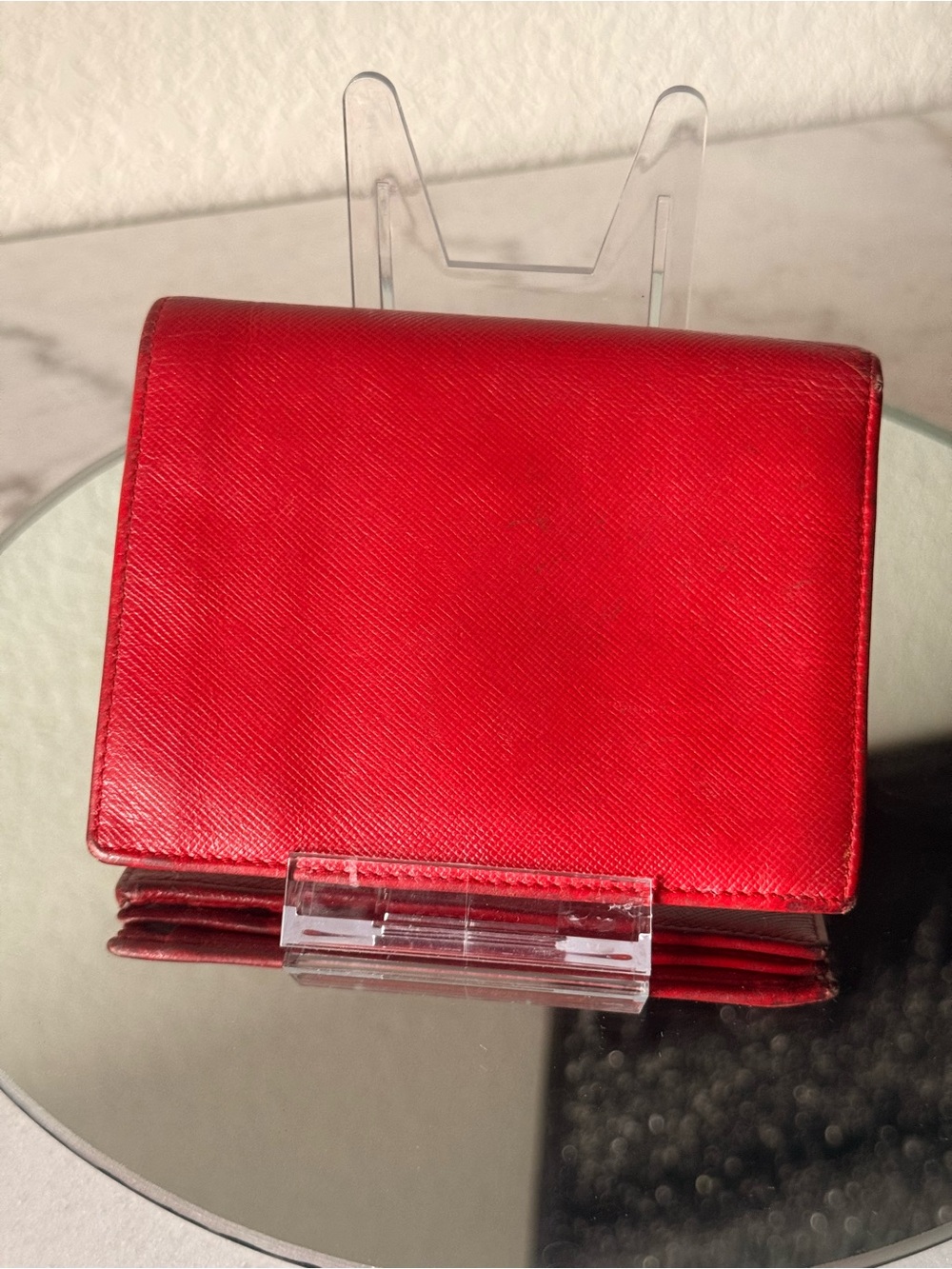 Prada Saffiano Leather Wallet Red Triangle Logo - Picture 4 of 9